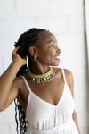 Choker de Cuentas Multihilera con Espejos