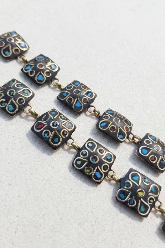 Pulsera con Piedra Natural Mosaico Tibet