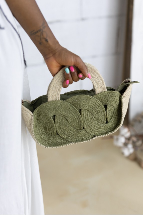 Bolso de Rafia Trenzada Nudos Boho