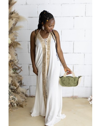 Bolso de Rafia Trenzada Nudos Boho