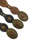 Cinturón de Cuero con Aros Metálicos Vintage
