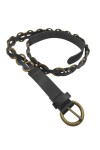 Cinturón de Cuero con Aros Metálicos Vintage