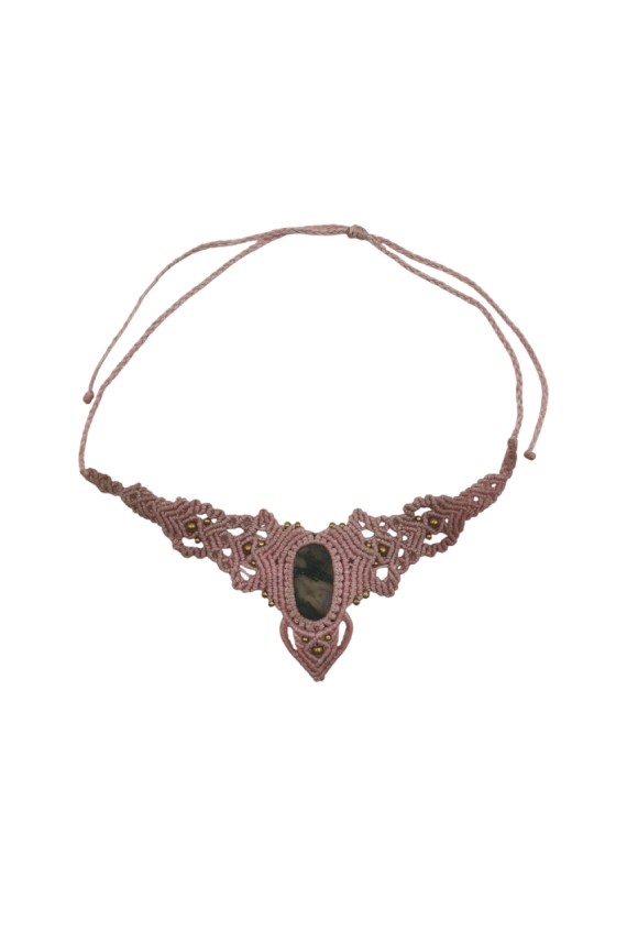 Collar de Macramé con Piedra Natural