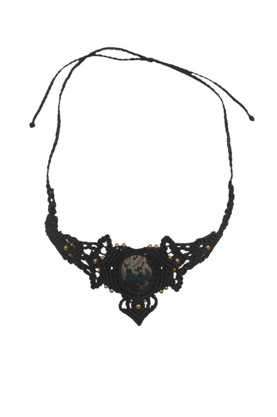 Collar de Macramé con Piedra Natural