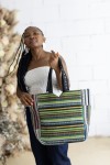 Bolso Tote Artesanal Estampado Étnico