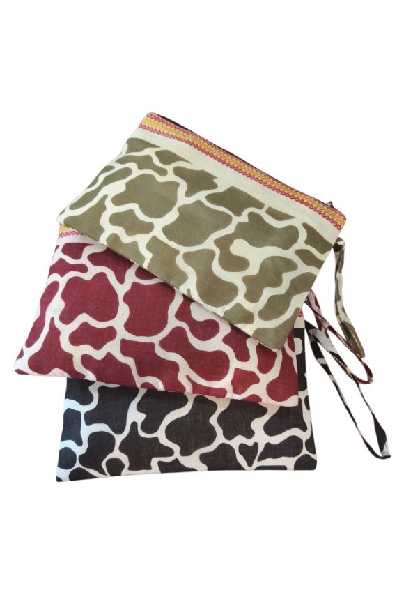 Pareo de Algodón con Bolso a Juego Estampado Manchas