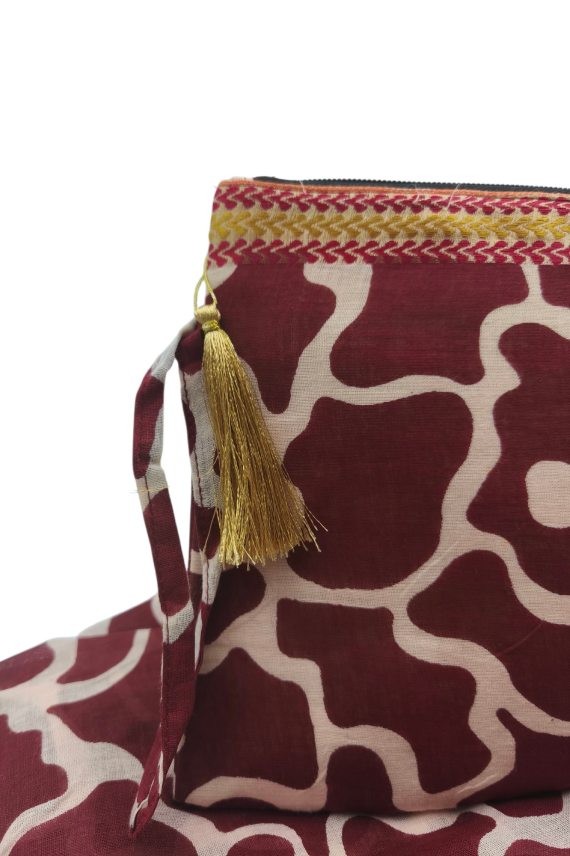 Pareo de Algodón con Bolso a Juego Estampado Manchas