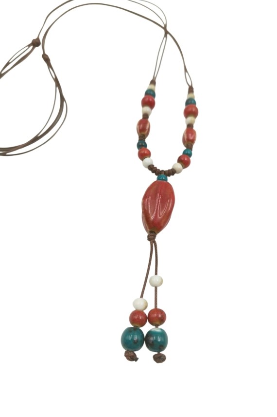 Collar Boho de Cerámica Artesanal Multicolor