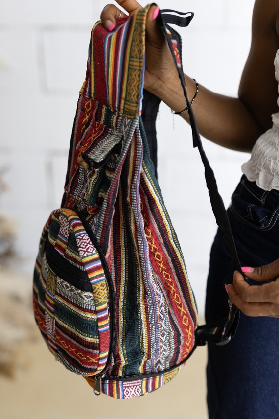 Mochila Boho Plegable de Algodón Étnico