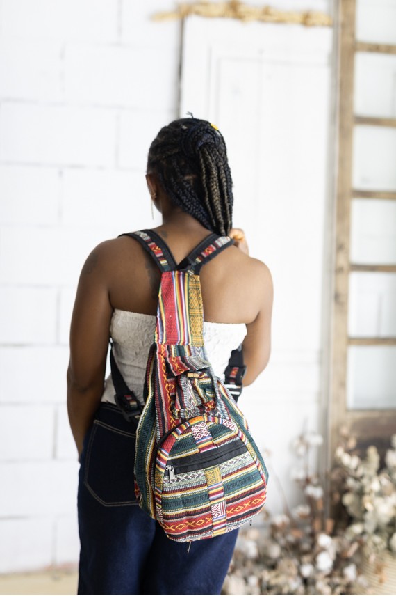 Mochila Boho Plegable de Algodón Étnico