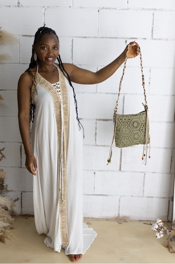 Bolso Crochet de Algodón Verde Pequeño