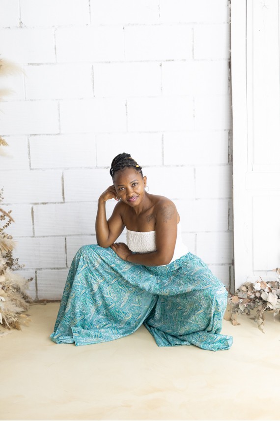 Falda Pantalón Art Silk Azul Turquesa
