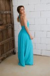 Vestido de bambula turquesa con espalda descubierta y diseño boho chic Samarkanda.