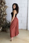 Pantalón palazzo de viscosa color teja fluido para mujer estilo boho chic Samarkanda