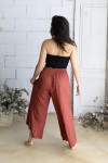 Pantalón palazzo de viscosa color teja fluido para mujer estilo boho chic Samarkanda