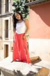 Pantalón Palazzo Viscosa Naranja Cintura elástica