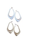 Pendientes de latón lacado Aro Orgánico con acabado satinado y diseño escultural, complemento boho chic elegante para mujer.