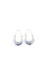 Pendientes étnicos media luna con detalle central decorativo, disponibles en acabado dorado y plateado, estilo boho artesanal.