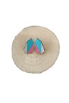 Pendientes de madera geométricos multicolor, ligeros, artesanales y de estilo boho contemporáneo.