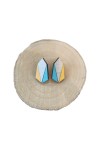 Pendientes de madera geométricos multicolor, ligeros, artesanales y de estilo boho contemporáneo.