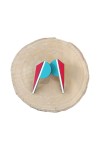 Pendientes de madera geométricos multicolor de 4 cm, ligeros, artesanales y de estilo boho contemporáneo.