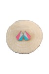 Pendientes de madera geométricos multicolor de 2 cm, ligeros, artesanales y de estilo boho contemporáneo.