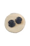 Pendientes de madera negros con diseño de flor de 3,5 cm, ligeros, artesanales y de estilo boho.