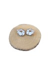 Pendientes de madera con diseño de flor de 2,5 cm en color blanco, ligeros, artesanales y de estilo boho.