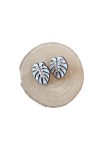 Pendientes de madera con diseño de hoja Monstera de 3 cm, ligeros, artesanales y de estilo boho.