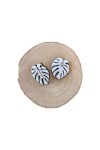 Pendientes de madera con diseño de hoja Monstera de 3 cm, ligeros, artesanales y de estilo boho.