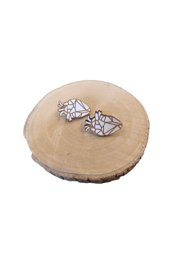 Pendientes de madera con diseño de corazón anatómico geométrico de 2,5 cm, ligeros, artesanales y de estilo boho.