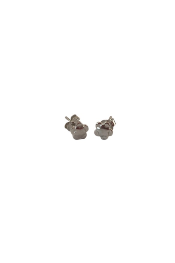 Pendientes de plata de ley con diseño de flor, pequeños y elegantes, ideales para un estilo minimalista y femenino.