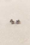 Pendientes de plata de ley con diseño de flor, pequeños y elegantes, ideales para un estilo minimalista y femenino.