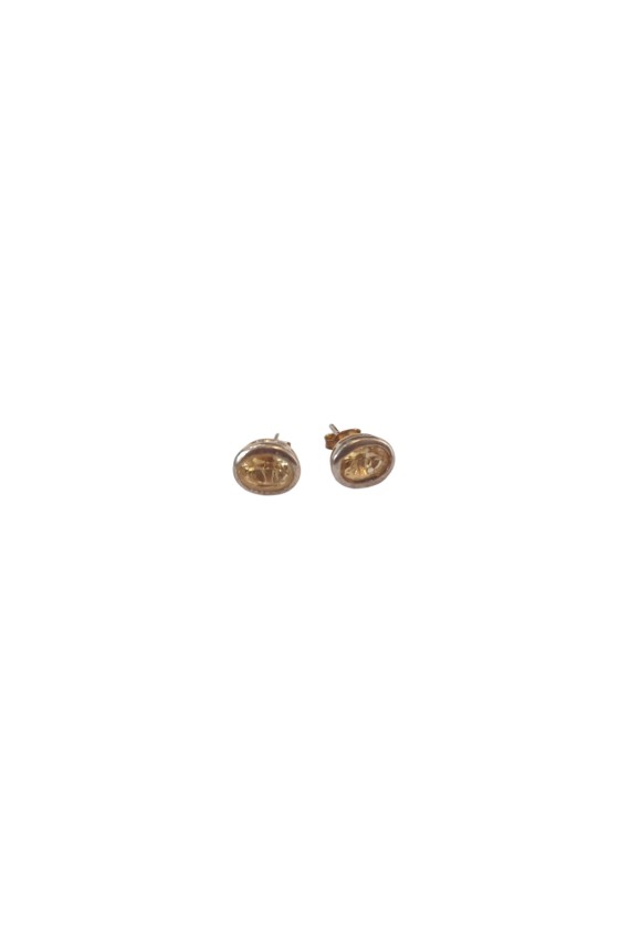 Pendientes de plata con citrino natural ovalado engastado, joya elegante y atemporal de Samarkanda.
