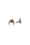 Pendientes de plata con media luna de nácar natural, joya elegante y estilo boho de Samarkanda.