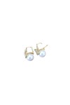 Pendientes de plata con perla natural y mariposa de circonitas, joya artesanal elegante disponible en acabado plata y dorado.