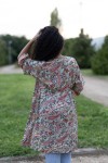 Kimono Boho Midi de Seda Sari con Hilo Dorado