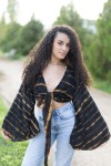 Top Bolero Tie Dye Negro Camel Rayón Bambú