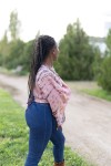 Top Bolero Tie Dye Rosa en Rayón de Bambú Manga Mariposa
