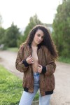 Chaqueta bomber de seda paisley verde oliva y granate con forro polar, talla única de la S a la XL.