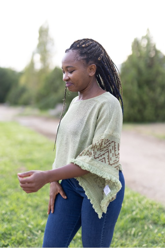 Blusa Boho Casapalma Algodón Calado Flecos