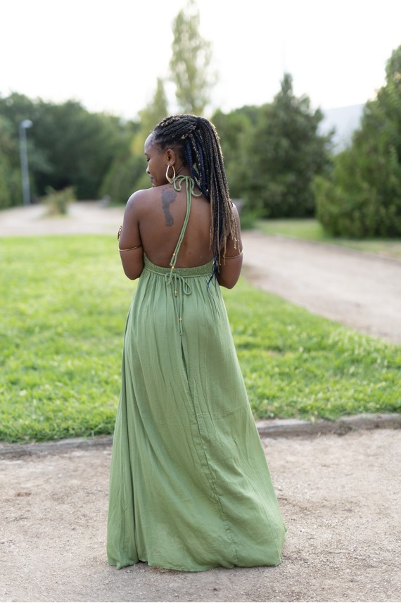 Vestido Raye Bambula Verde