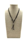 Collar de cuero regulable con estrella de zamak y doble tira, diseño boho Samarkanda.
