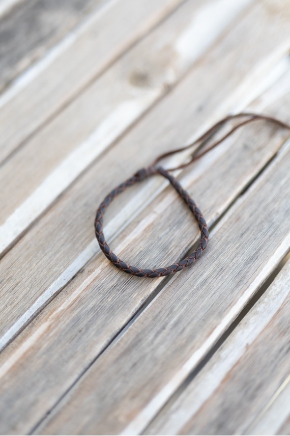 Pulsera Cuero Trenzado Redondo