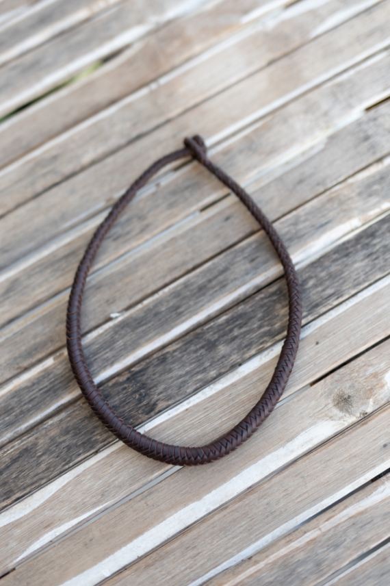 Collar de Cuero Trenzado Redondo Ancho