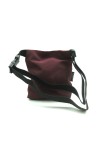 Riñonera de algodón con doble bolsillo frontal, cremalleras y correa ajustable.