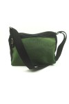 Bolso bandolera de algodón con bolsillo frontal de cremallera.