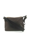 Bolso bandolera de algodón con bolsillo frontal de cremallera.