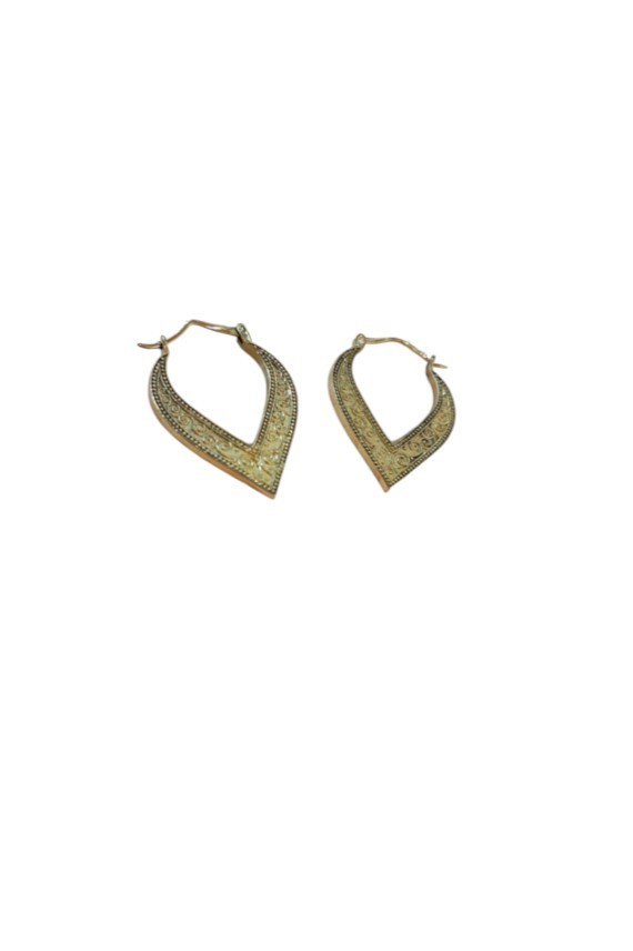 Pendientes Gota Floral Oro Viejo
