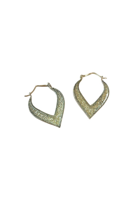Pendientes Gota Floral Oro Viejo